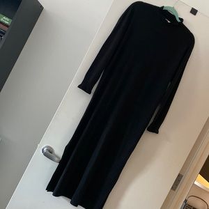 LOFT black stretch sweater dress full length